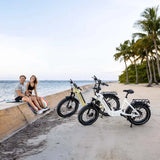 Verve Folding Fat Tire E-Bike - riding on trail