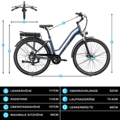 Urban 7 Pendler-E-Bike - 70 km Reichweite - Blau/Schwarz