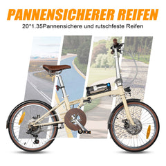 Smart20 Ultraleichtes Klapp-E-Bike - 17,18 kg - Weiß/Schwarz