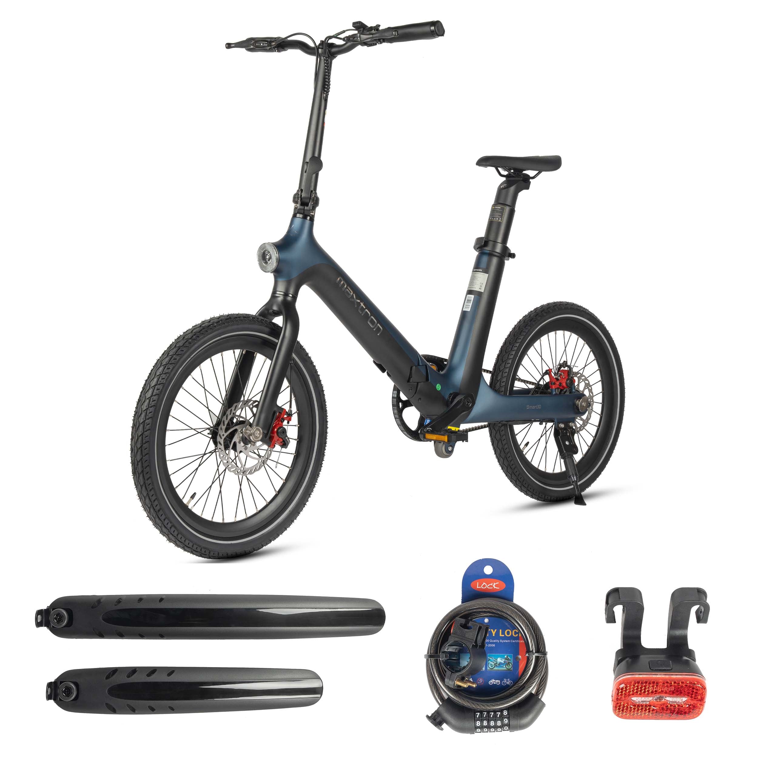 Smart30 Belt Drive Folding E-Bike - handlebar cockpit