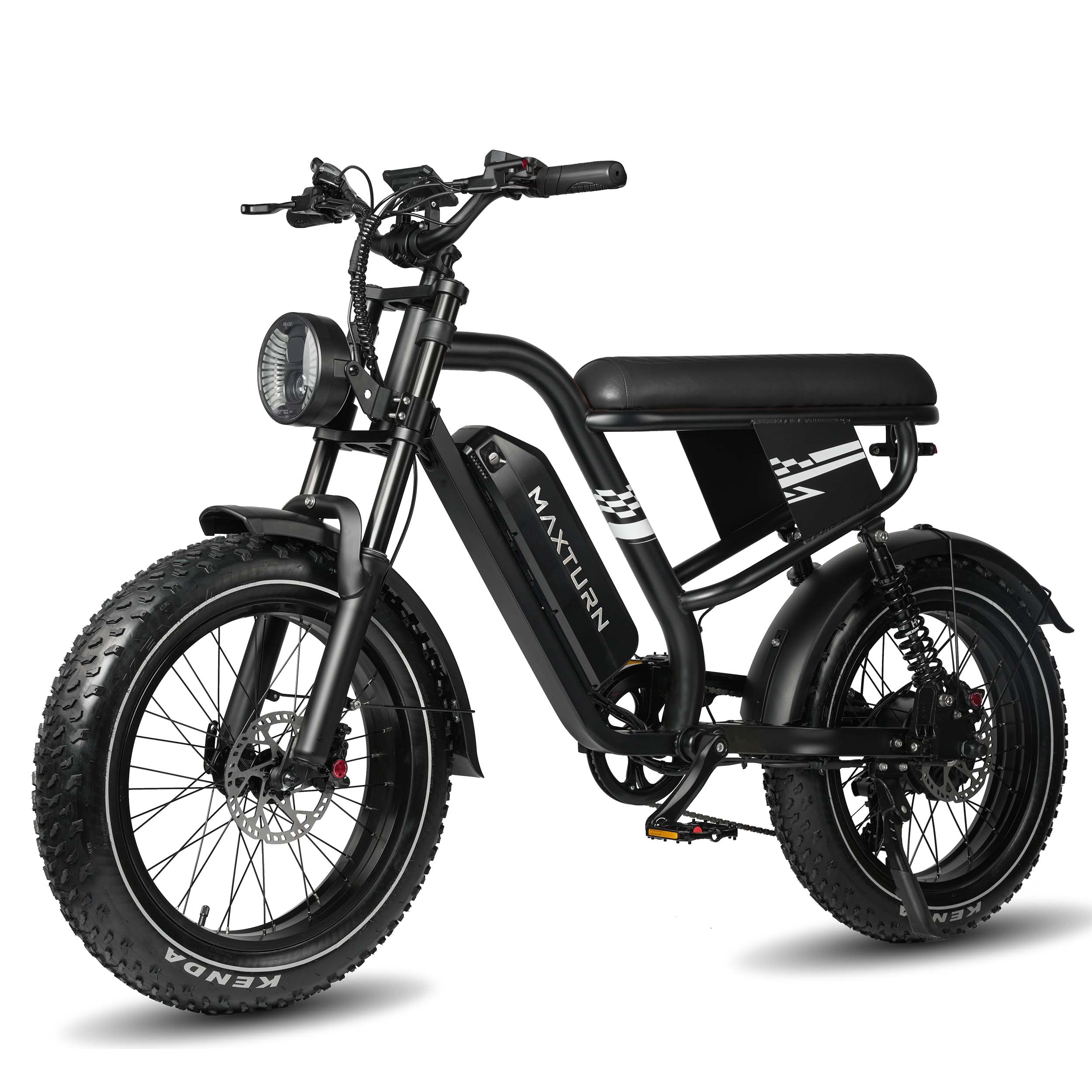 MX10 Retro Fat Tire E-Bike - handlebar cockpit