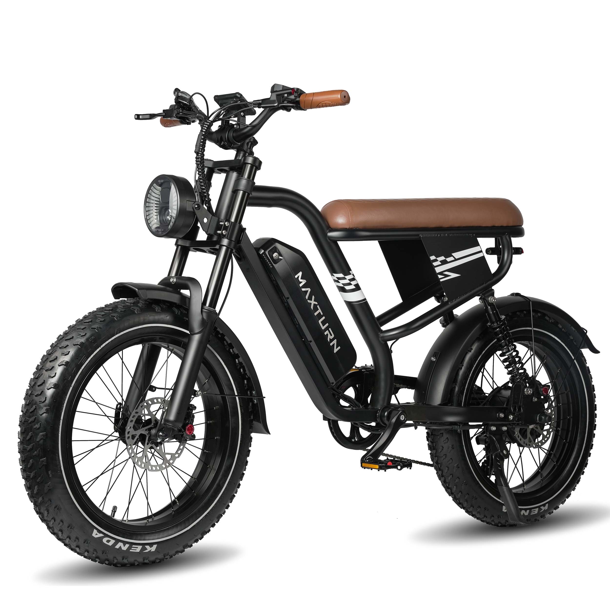 MX10 Retro Fat Tire E-Bike - city street riding