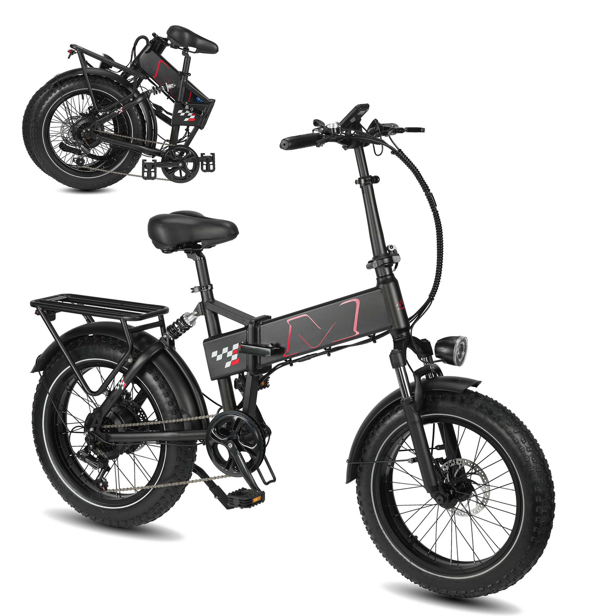 Polaris Full-Suspension Fat Tire E-Bike - fat tire closeup