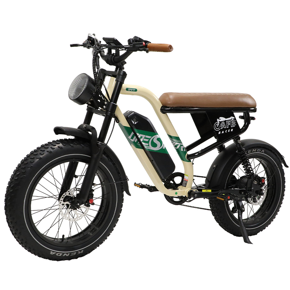 W66 Classic Fat Tire E-Bike - retro styling detail