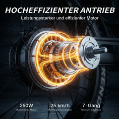  MX10 Fettreifen E-Bike - 20x4.0 All-Terrain - Schwarz/Grau