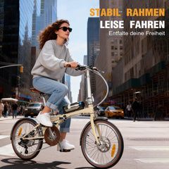 Smart20 Ultraleichtes Klapp-E-Bike - 17,18 kg - Weiß/Schwarz