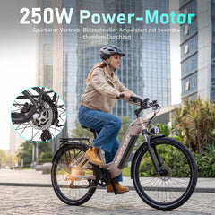 Marathon City E-Bike - 160 km Ultra-Reichweite - Salbeigrün