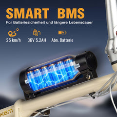 Smart20 Ultraleichtes Klapp-E-Bike - 17,18 kg - Weiß/Schwarz