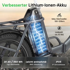Mule Lasten-E-Bike - 20x3.0 Schwerlast - Schwarz
