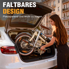 Smart20 Ultraleichtes Klapp-E-Bike - 17,18 kg - Weiß/Schwarz