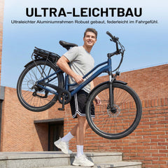 Urban 7 Pendler-E-Bike - 70 km Reichweite - Blau/Schwarz