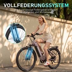 Marathon City E-Bike - 160 km Ultra-Reichweite - Salbeigrün