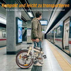 Smart20 Ultraleichtes Klapp-E-Bike - 17,18 kg - Weiß/Schwarz