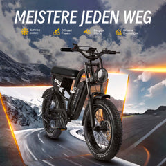  MX10 Fettreifen E-Bike - 20x4.0 All-Terrain - Schwarz/Grau