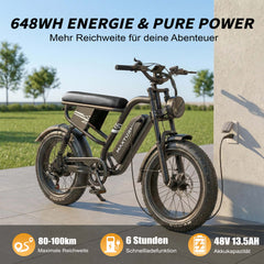  MX10 Fettreifen E-Bike - 20x4.0 All-Terrain - Schwarz/Grau