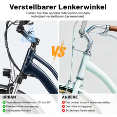 Urban 7 Pendler-E-Bike - 70 km Reichweite - Blau/Schwarz