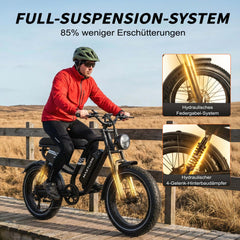  MX10 Fettreifen E-Bike - 20x4.0 All-Terrain - Schwarz/Grau