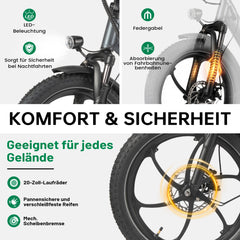 Mule Lasten-E-Bike - 20x3.0 Schwerlast - Schwarz
