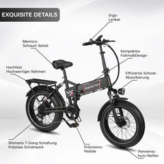  Polaris Vollgefedertes Fatbike - 20x4.0 - Camouflage/Schwarz