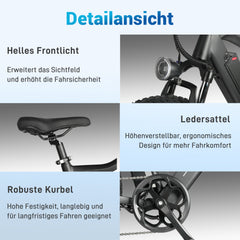 MX1 Off-Road E-Bike - 26x4.0 Fettreifen - Schwarz/Orange