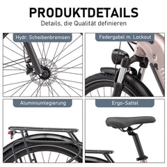 Marathon City E-Bike - 160 km Ultra-Reichweite - Salbeigrün